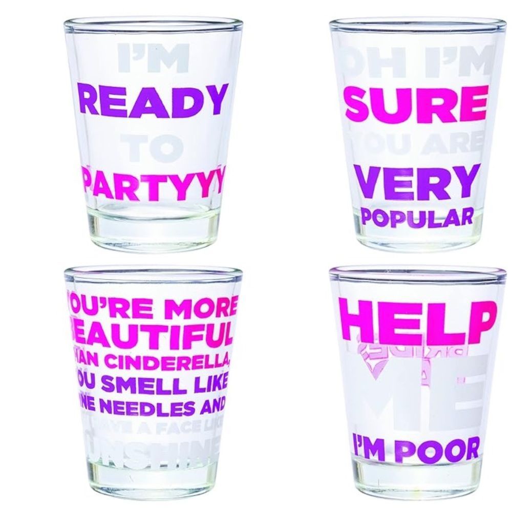 Silver Buffalo Brides Maids Set of 4 Glassware Set